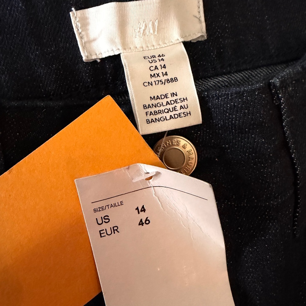 H&M High Waisted Wide Leg Ankle Jeans Size 14 - Picture 7 of 7